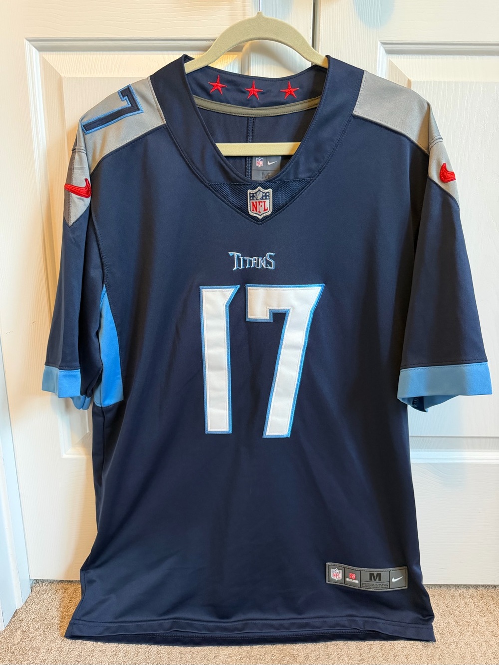 Tannehill Titans #17 Navy Football Jersey